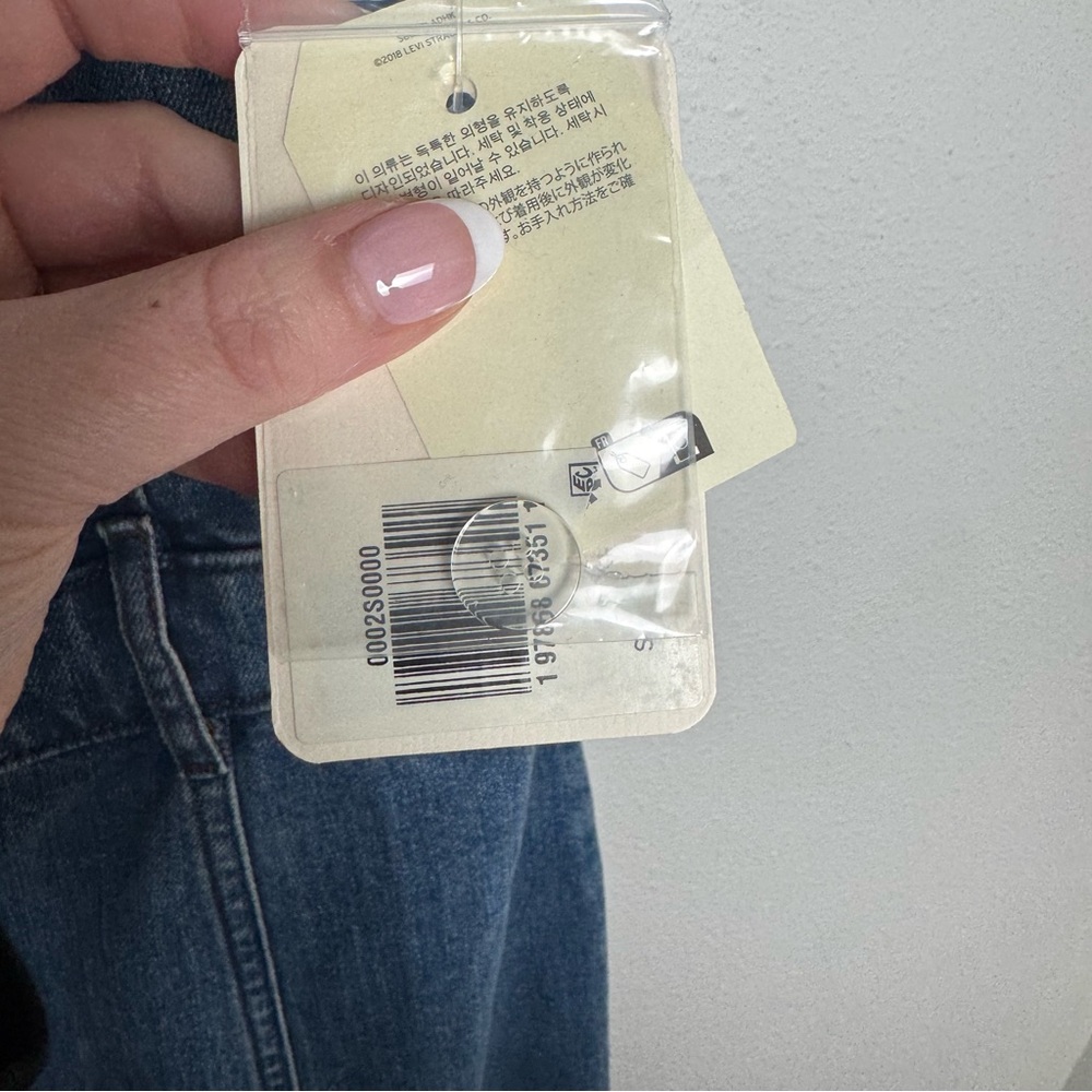 Levi's Blue Denim Strapless Button-Front Dress - Picture 5 of 14